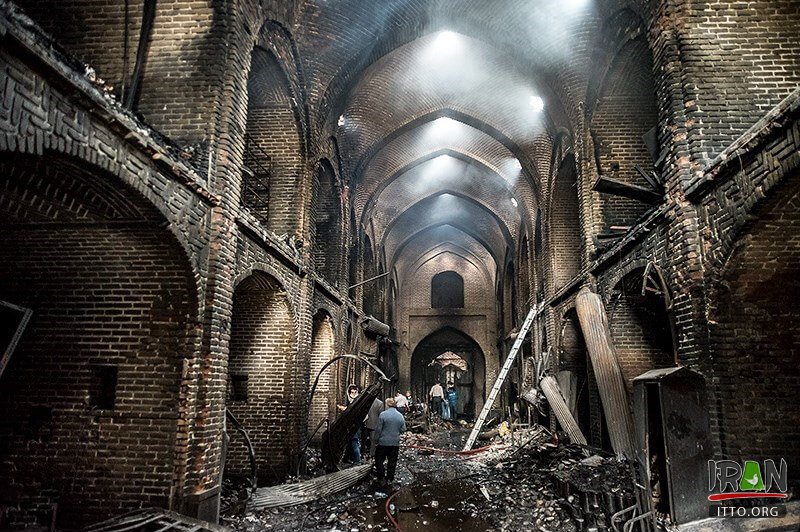 Fire Breaks Out At Iran's Historic Bazaar of Tabriz in Iran