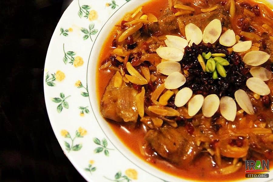 Khoresh Khalal (Almond and Barberry Stew) - Kermanshah traditional foods