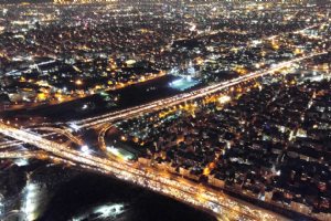 Milad Tower (Borj-e Milad) - a view at night from above the tower