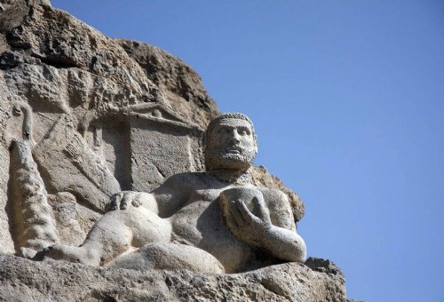 Statue of Hercules in Behistun in Bisotun (Bistoun)
