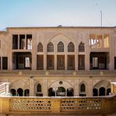 An exterior view of the upper floor of the Abbāsi House - Kashan