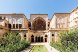 An exterior view of the Abbāsi House and its central courtyard - Kashan