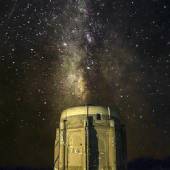 Night view of Kharaqan Towers near Qazvin