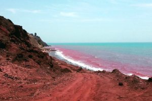 Silver and Red Beach of Hormuz