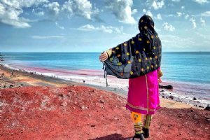 Silver and Red Beach of Hormuz