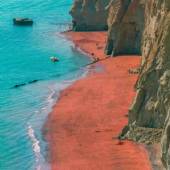 Silver and Red Beach of Hormuz