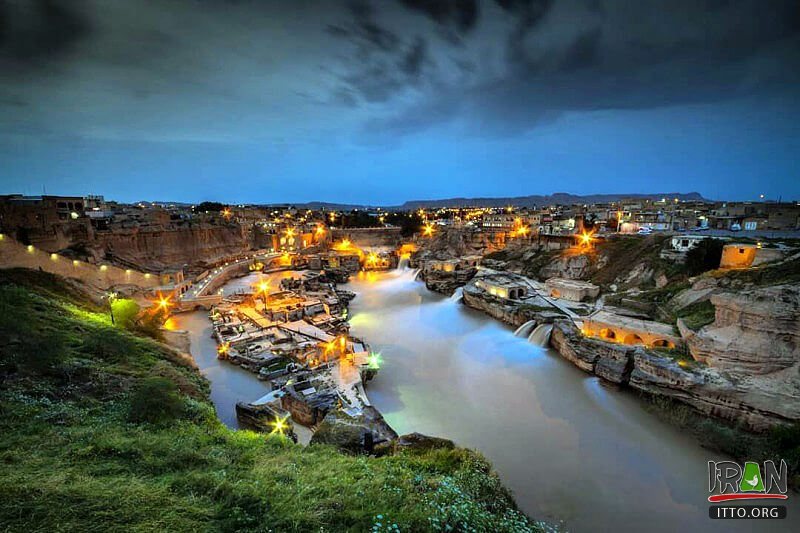 PHOTO Night view of Shushtar Historical Hydraulic System (Mehrdad