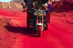 Silver and Red Beach of Hormuz
