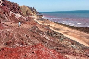 Silver and Red Beach of Hormuz