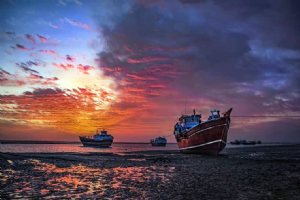 Silver and Red Beach of Hormuz