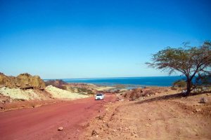 Silver and Red Beach of Hormuz