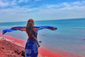 Silver and Red Beach of Hormuz