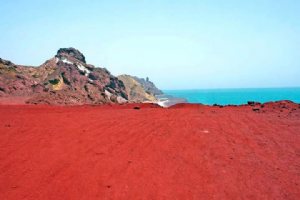 Silver and Red Beach of Hormuz