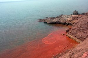 Silver and Red Beach of Hormuz