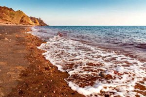 Silver and Red Beach of Hormuz