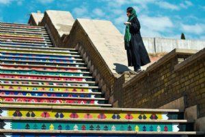 Colorful Stairs in Vali-e-Asr St. - Tehran